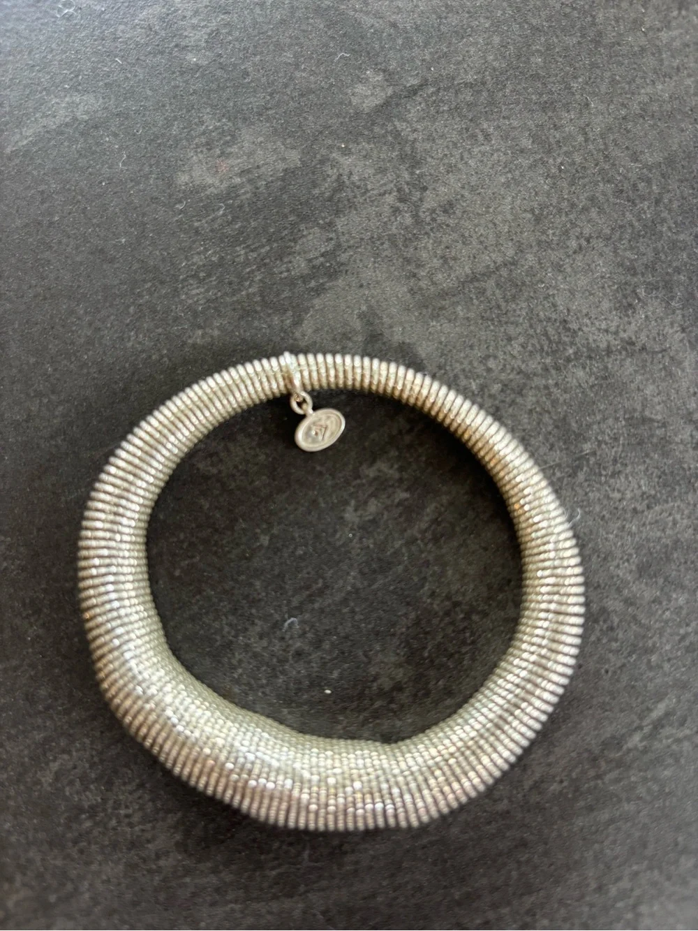 Silpada Silver Ribbed Coil Bangle Bracelet